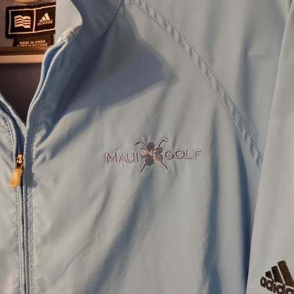 Adidas Climaproof Light Blue Maui Golf Windbreaker Jacket Size Small - Picture 4 of 10